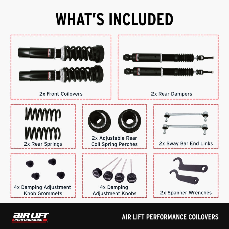 Air Lift Performance 15-19 BMW 3-Series / 15-20 BMW 4-Series Coilover Kit - Graveyard Performance