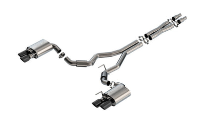 Borla 2024 Ford Mustang GT 5.0L V8 w/ Active Exhaust S-Type Cat-Back Exhaust System - Black Chrome - Graveyard Performance
