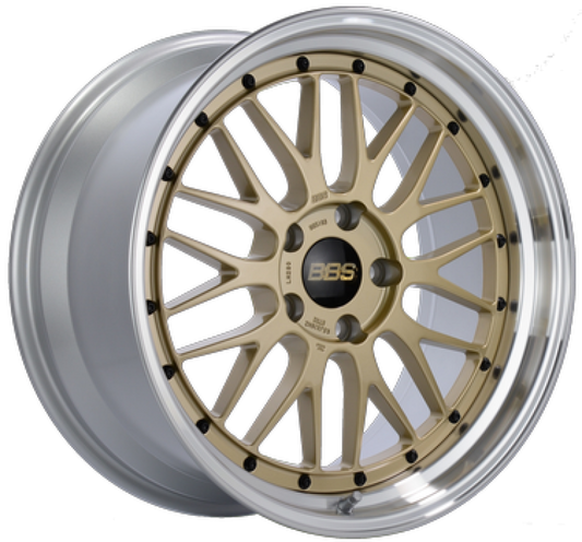 BBS LM 19x9.5 5x120 ET35 Gold Center Diamond Cut Lip Wheel -82mm PFS/Clip Required - Graveyard Performance