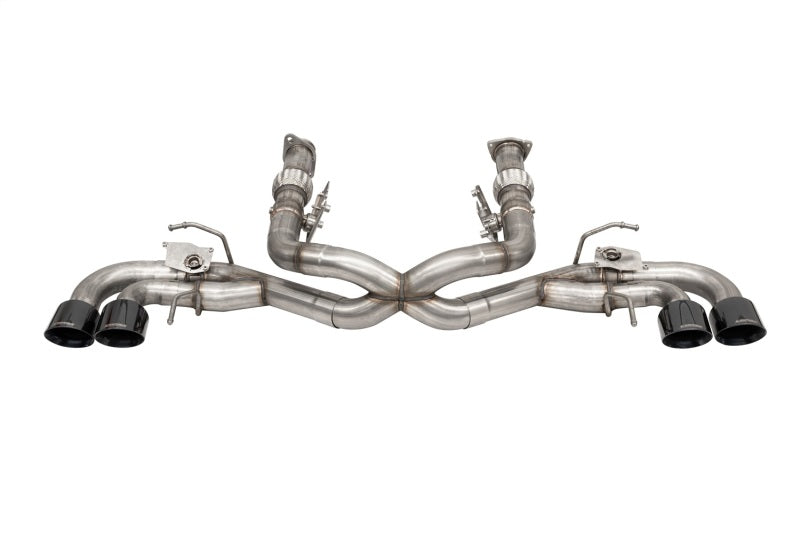 Corsa 2020-2025 Corvette C8 3in Valved Cat-Back 4.5in Blk Quad Tips - Fits Factory NPP Exhaust w/AFM - Graveyard Performance