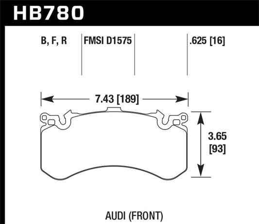 Hawk 2016 Audi A8 Front High Performance 5.0 Brake Pads - Graveyard Performance