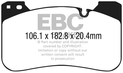 EBC 2018+ BMW M5 F90 Bluestuff Front Brake Pads - Graveyard Performance