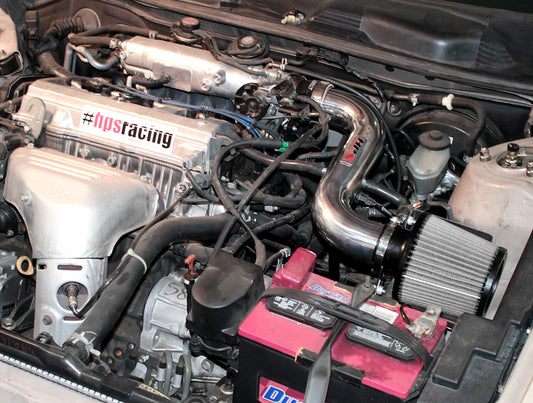 HPS Performance Air Intake Kit with Heat Shield, Red, 827-526R
