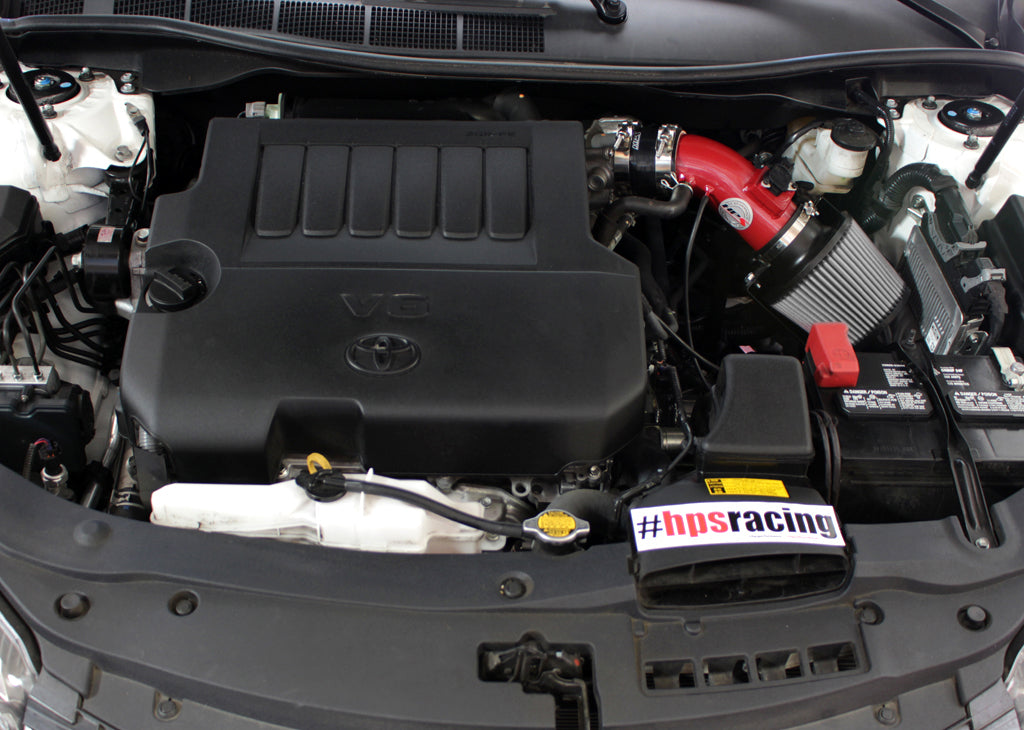 HPS Performance Air Intake Kit with Heat Shield, Red, 827-534R