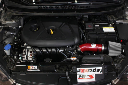 HPS Performance Air Intake Kit with Heat Shield, Red, 827-538R