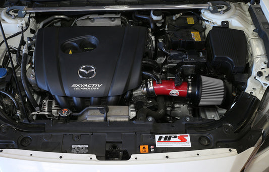 HPS Performance Air Intake Kit with Heat Shield, Red, 827-547R