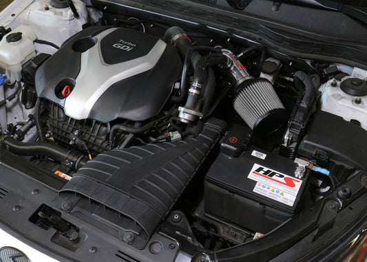 HPS Performance Air Intake Kit with Heat Shield, Polished, 827-587P