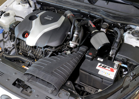 HPS Performance Air Intake Kit with Heat Shield, Black, 827-587WB