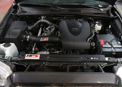 HPS Performance Air Intake Kit with Heat Shield, Black, 827-595WB