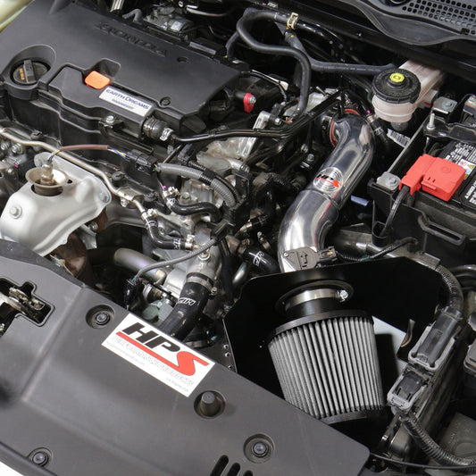 HPS Performance Air Intake Kit with Heat Shield, Polished, 827-599P