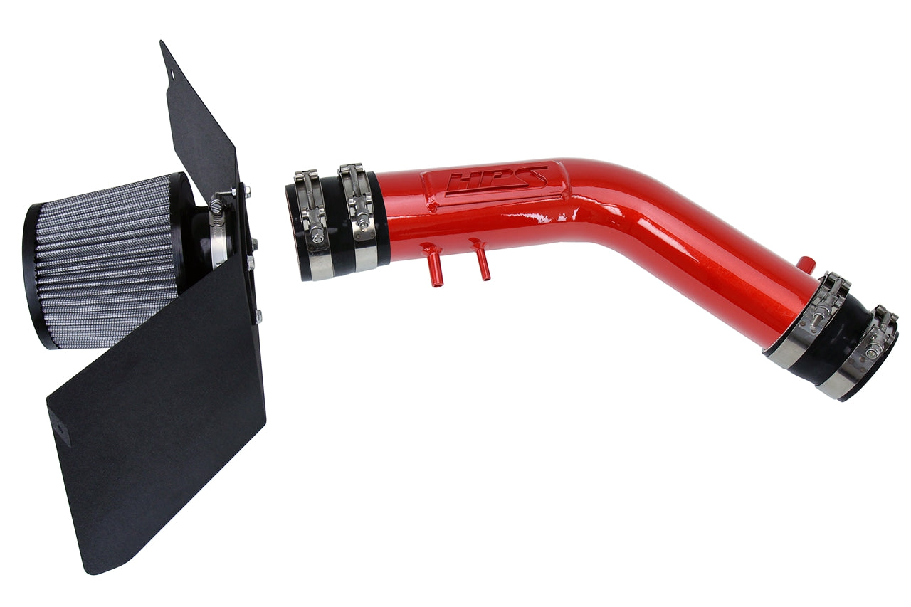 HPS Performance Air Intake Kit with Heat Shield Red 827-663R