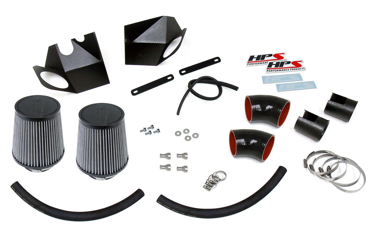 HPS Performance Air Intake Kit with Heat Shield, Blue, 827-688BL
