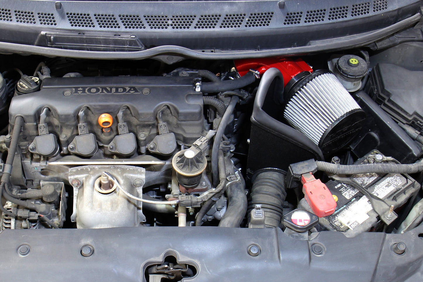 HPS Performance Air Intake Kit with Heat Shield, Red, 827-694R