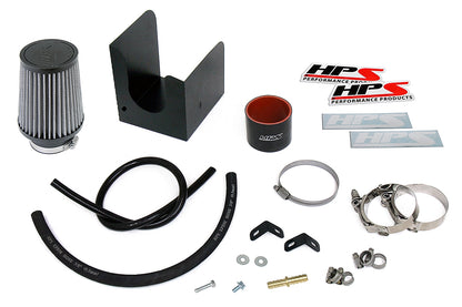 HPS Performance Air Intake Kit with Heat Shield, Red, 827-704R