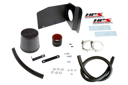 HPS Performance Air Intake Kit with Heat Shield, Black, 827-708WB
