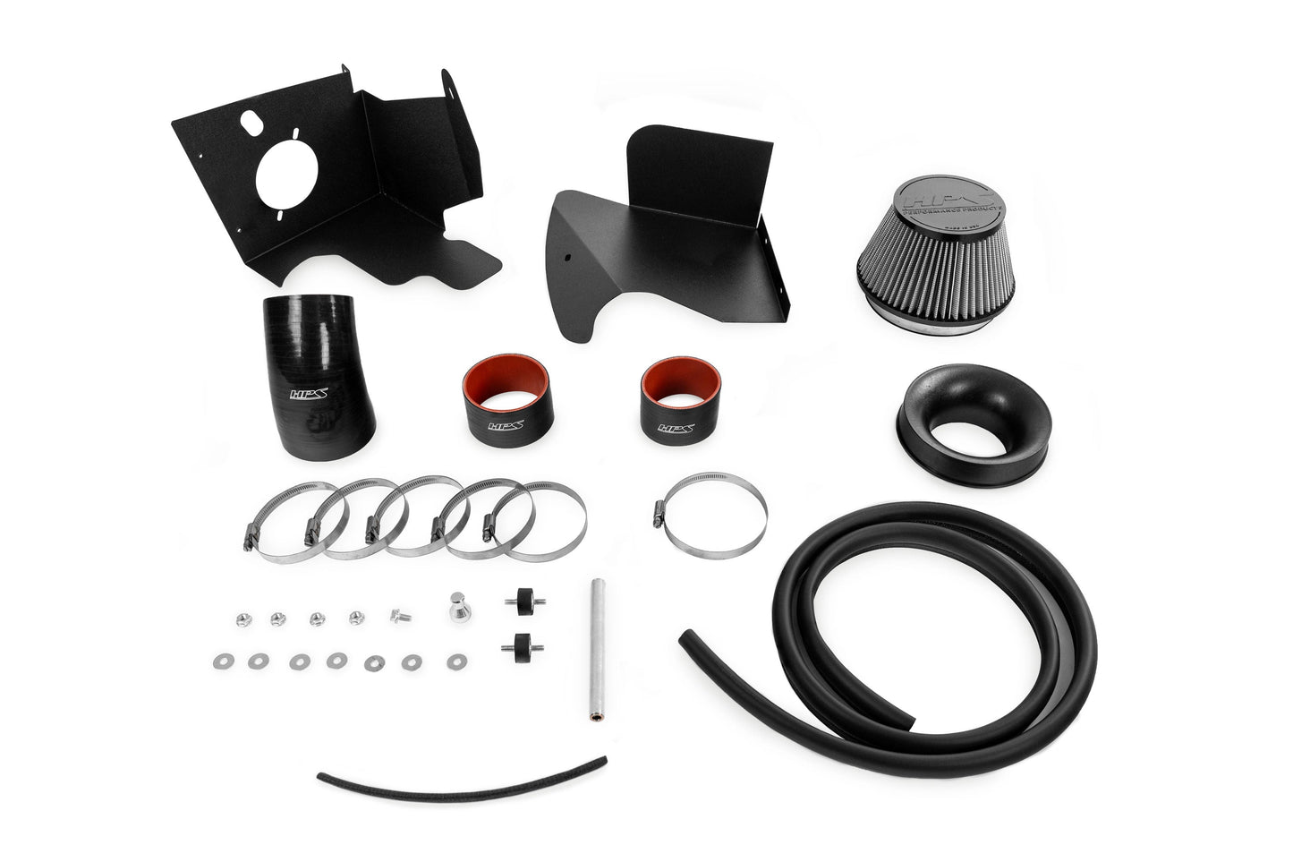 HPS Performance Air Intake Kit with Heat Shield, Red, 827-712R
