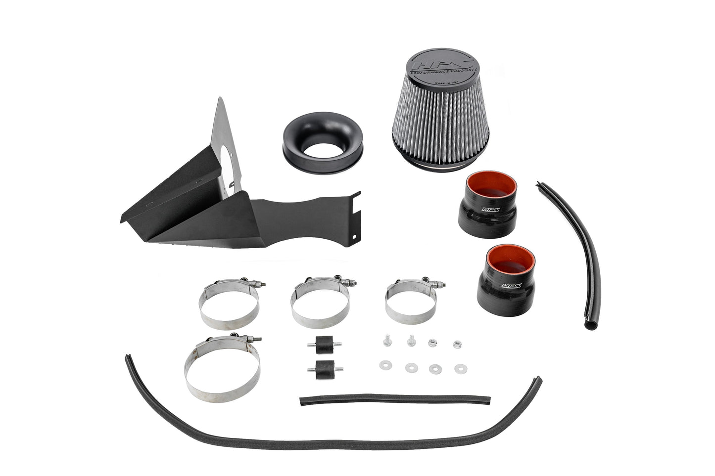 HPS Performance Air Intake Kit with Heat Shield, Black, 827-721WB