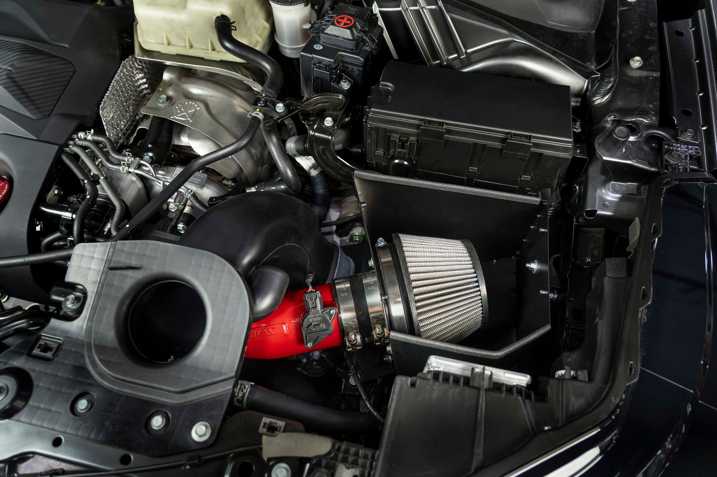 HPS Performance Air Intake Kit with Heat Shield, Red, 827-728R