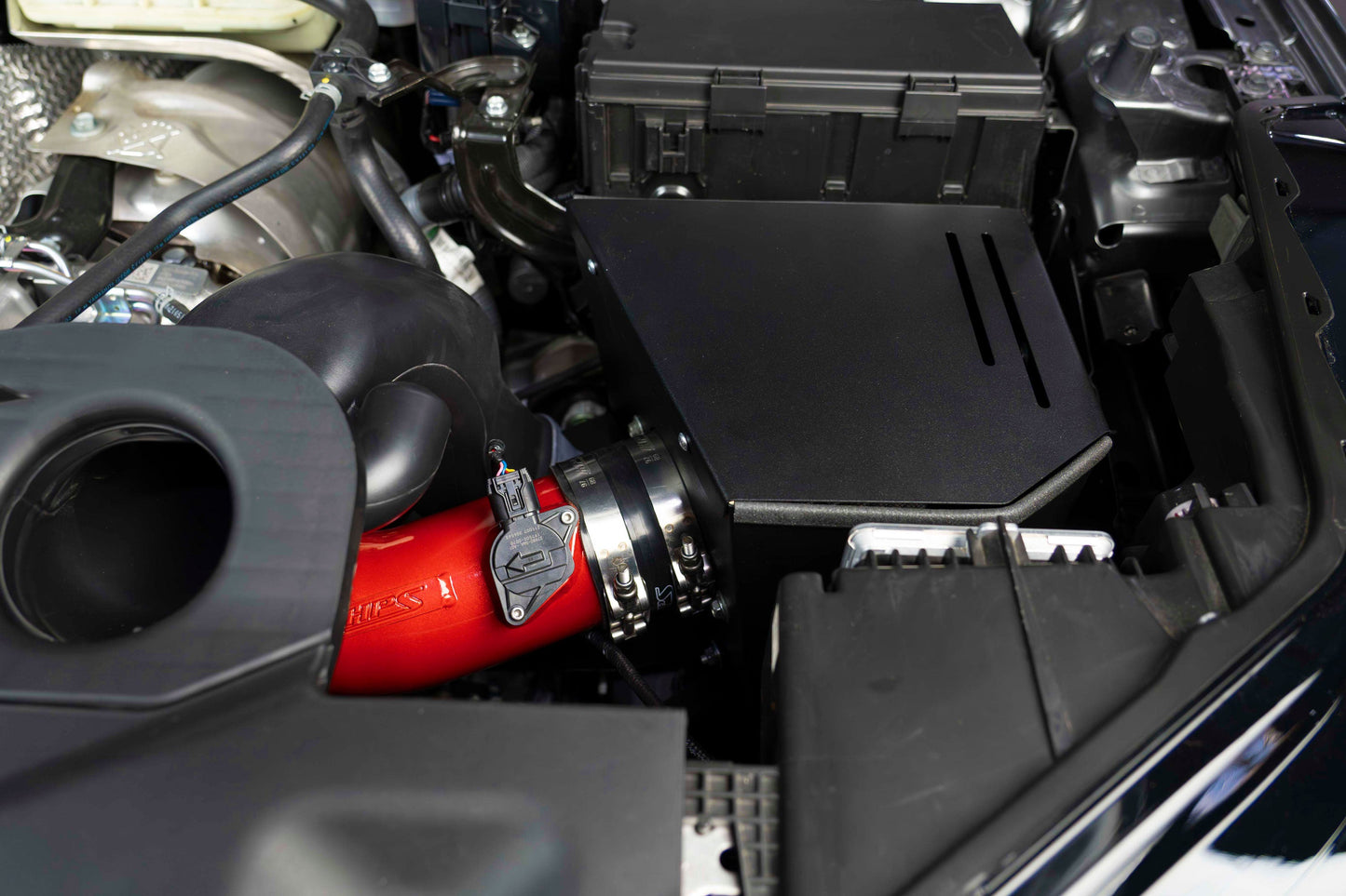 HPS Performance Air Intake Kit with Heat Shield, Red, 827-728R