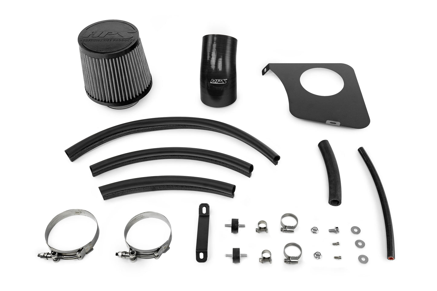 HPS Performance Air Intake Kit with Heat Shield, Red, 827-738R