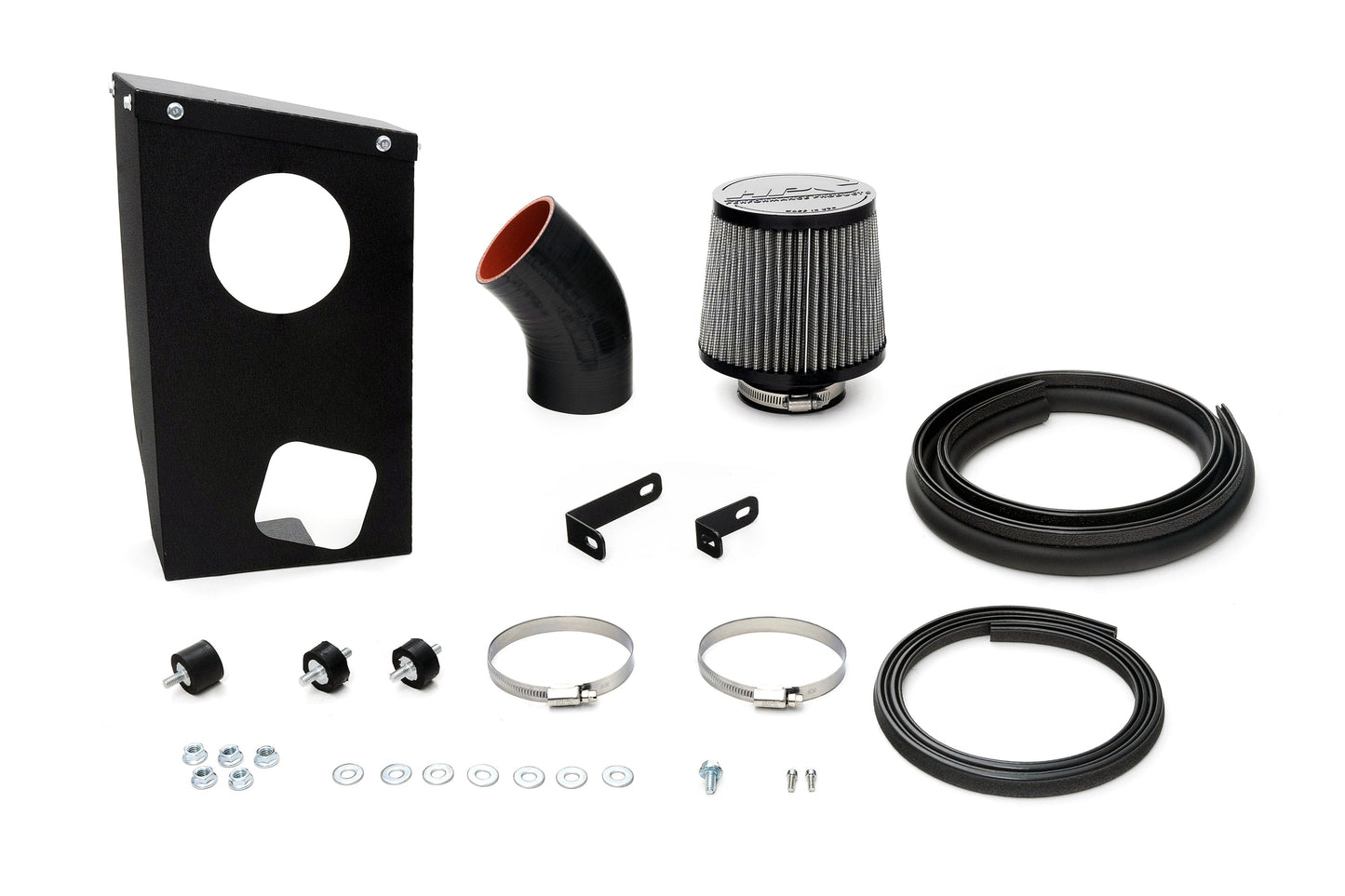 HPS Performance Air Intake Kit with Heat Shield, Red, 827-768R