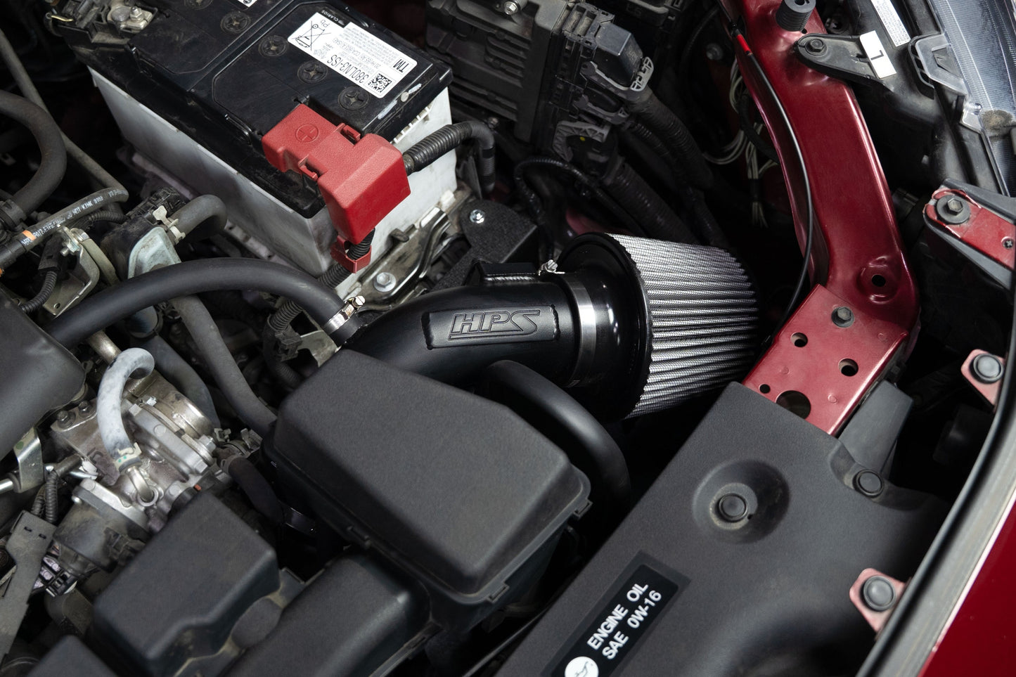 HPS Performance Air Intake Kit with Heat shield, Black, 827-798WB