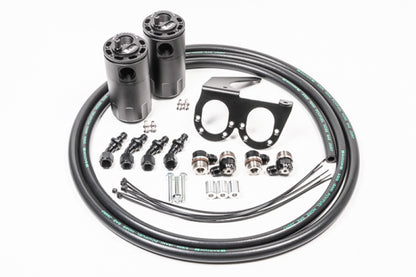 Radium Engineering Nissan R35 GT-R Dual Catch Can Kit CCV Fluid Lock - Graveyard Performance
