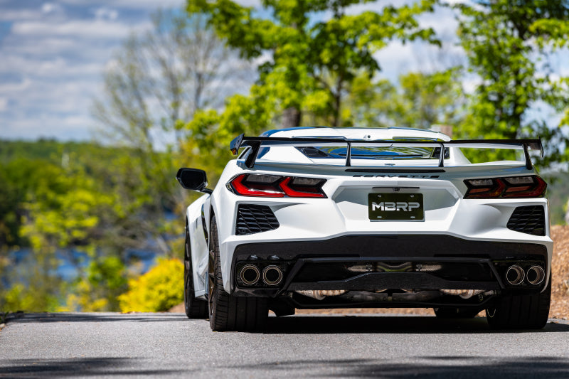 MBRP 20-24 Chevrolet Corvette C8 3in Active Cat Back Quad Split Rear Exit Exhaust w/ AFM Sims - Graveyard Performance
