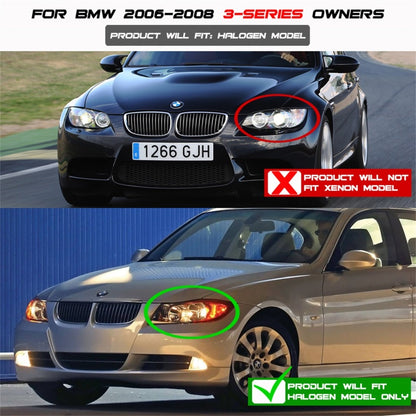 Spyder BMW E90 3-Series 06-08 Projector LED Halo Amber Reflector Rplc Bulb Blk PRO-YD-BMWE9005-AM-BK