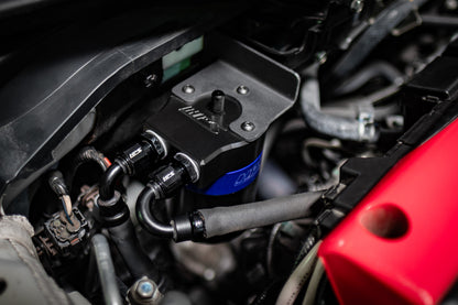 HPS Performance Billet Aluminum Oil Catch Can Kit, Blue, 860-002BL