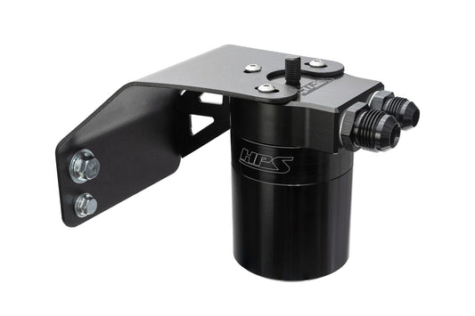 HPS Performance Billet Aluminum Oil Catch Can Kit Black 860-004WB