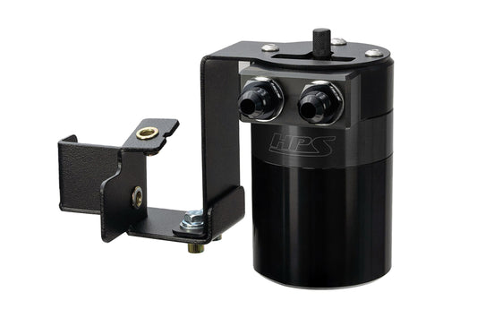 HPS Performance Billet Aluminum Oil Catch Can Kit Black 860-012WB
