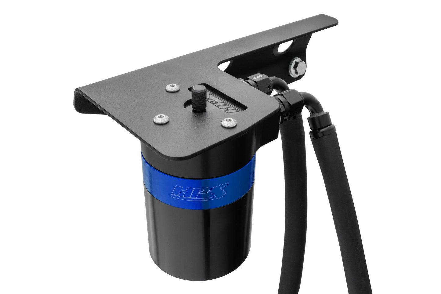 HPS Performance Billet Aluminum Oil Catch Can Kit, Blue, 860-021BL