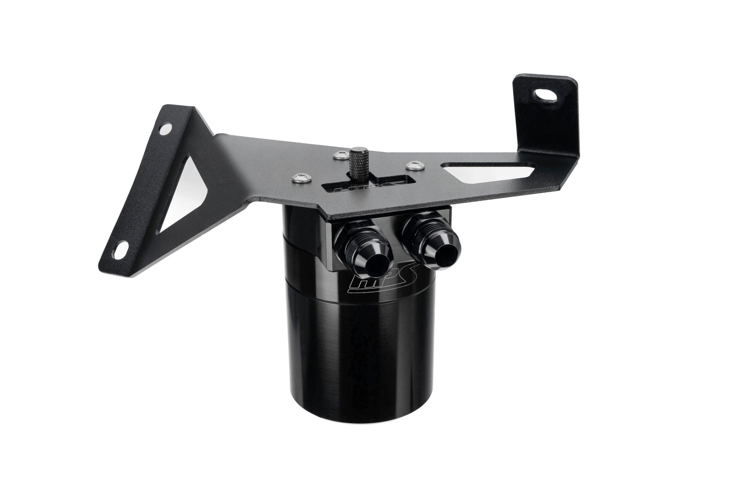 HPS Performance Billet Aluminum Oil Catch Can Kit, Black, 860-029WB