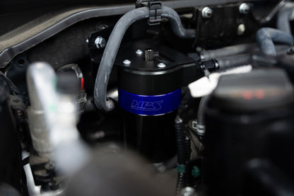 HPS Performance Billet Aluminum Oil Catch Can Kit, Blue, 860-031BL