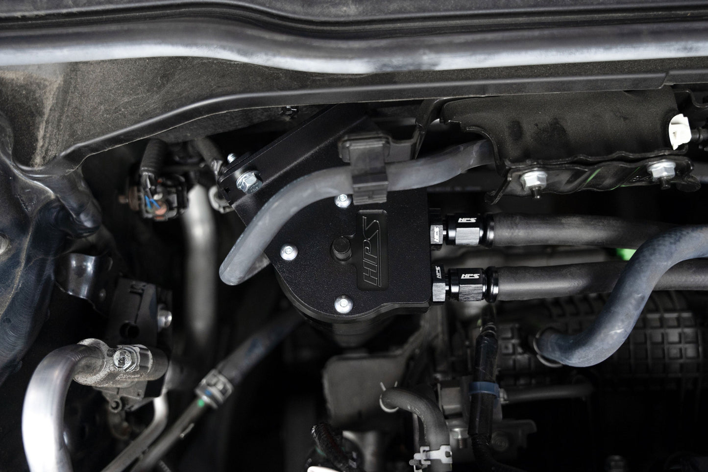 HPS Performance Billet Aluminum Oil Catch Can Kit, Black, 860-031WB