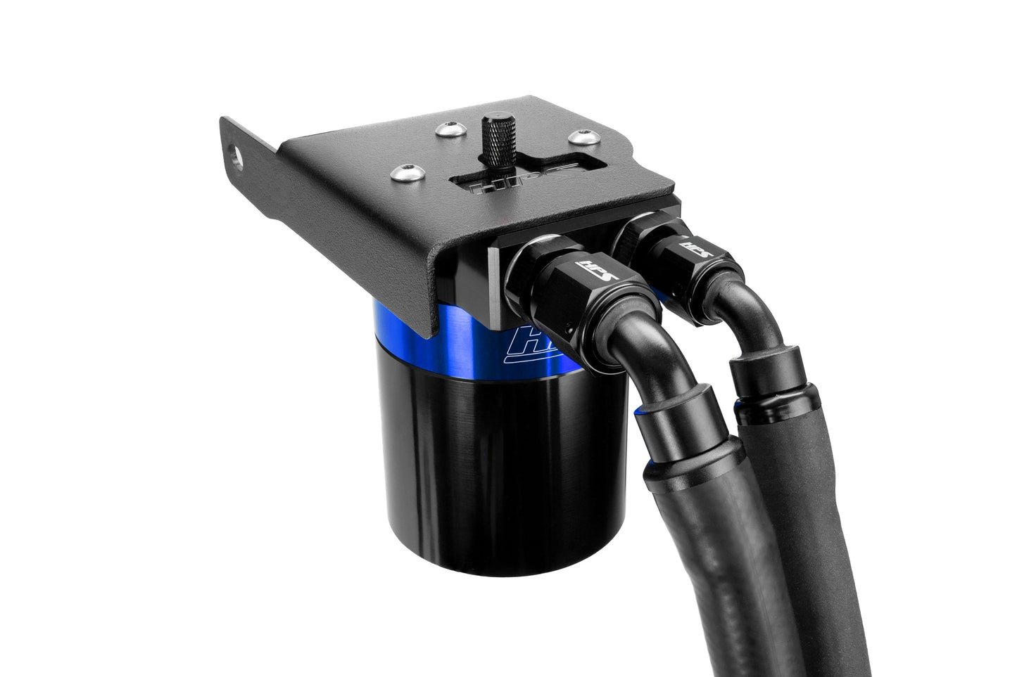 HPS Performance Billet Aluminum Oil Catch Can Kit, Blue, 860-033BL