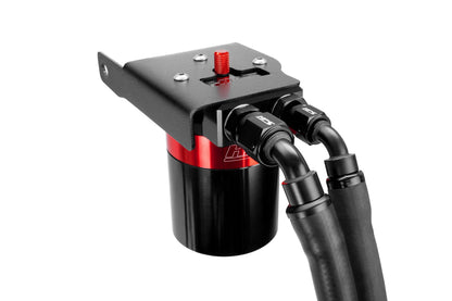 HPS Performance Billet Aluminum Oil Catch Can Kit, Red, 860-033