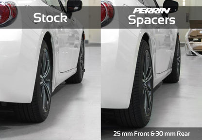 PERRIN 02-14 Subaru WRX / 2004 STI / 13-25 BRZ & Toyota GR86 25mm Wheel Spacers 5x100 56mm CB - Pair