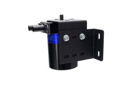 HPS Performance Aluminum Oil Catch Can Kit with 3/8" Barb Adapters and Rubber Hoses, Blue, 861-501BL