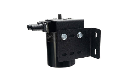 HPS Performance Aluminum Oil Catch Can Kit with 3/8" Barb Adapters and Rubber Hoses, Black, 861-501WB