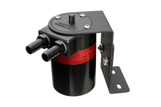 HPS Performance Aluminum Oil Catch Can Kit with 1/2 inch Barb Adapters and Rubber Hoses 861-502