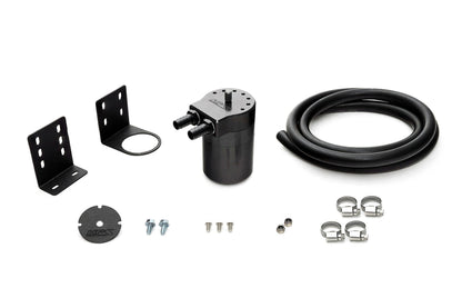 HPS Performance Aluminum Oil Catch Can Kit with 1/2" Barb Adapters and Rubber Hoses, Black, 861-502WB