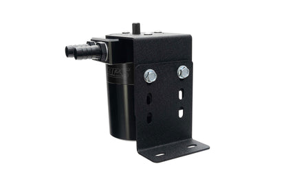 HPS Performance Aluminum Oil Catch Can Kit with 1/2" Barb Adapters and Rubber Hoses, Black, 861-502WB