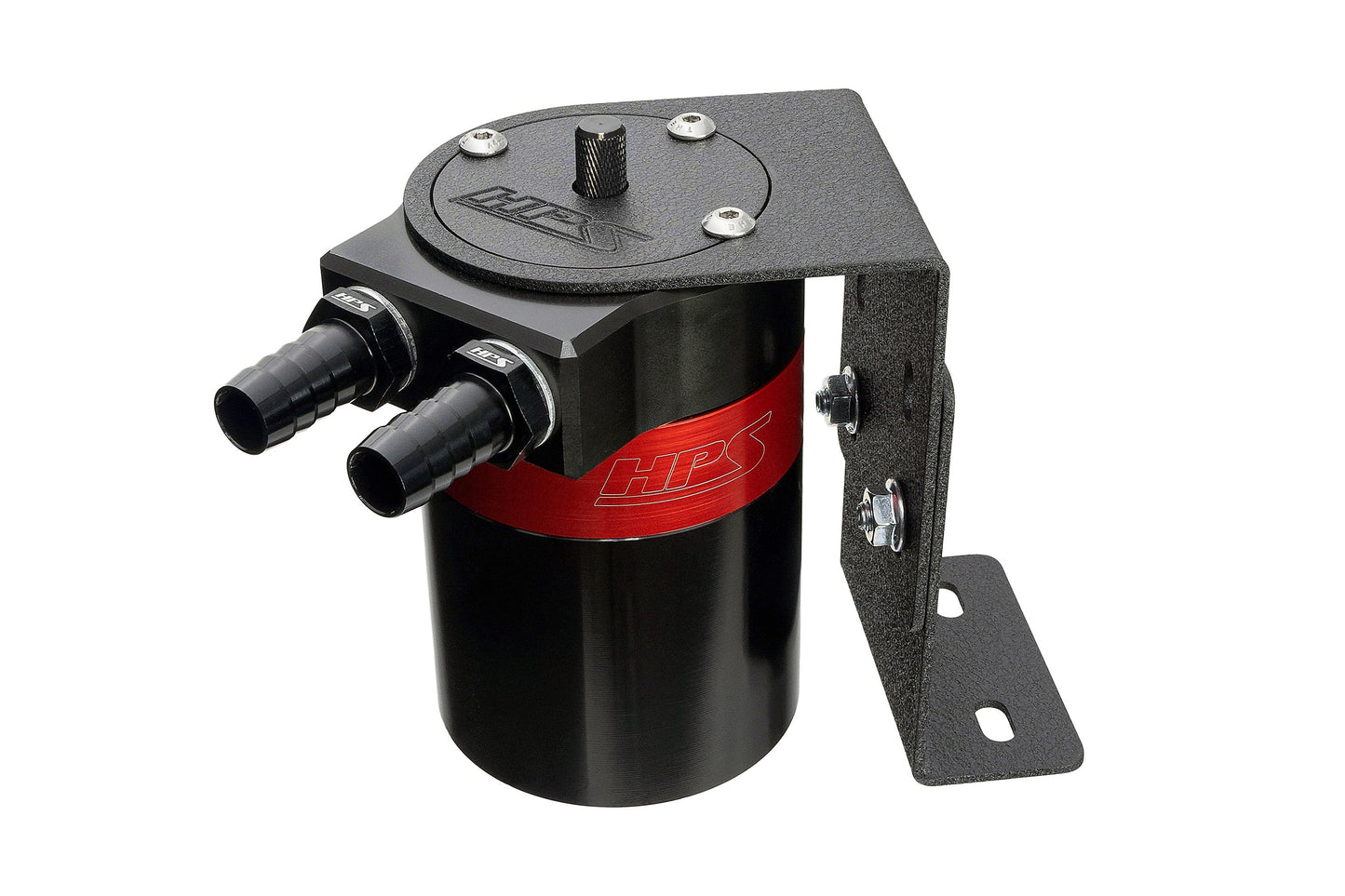 HPS Performance Aluminum Oil Catch Can Kit with 5/8 inch Barb Adapters and Rubber Hoses 861-503