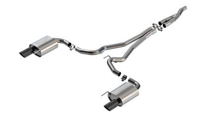 Borla 2024 Ford Mustang 2.3L Ecoboost 2.50 S-TYPE Black Chrome Catback Exhaust - Non-Active - Graveyard Performance