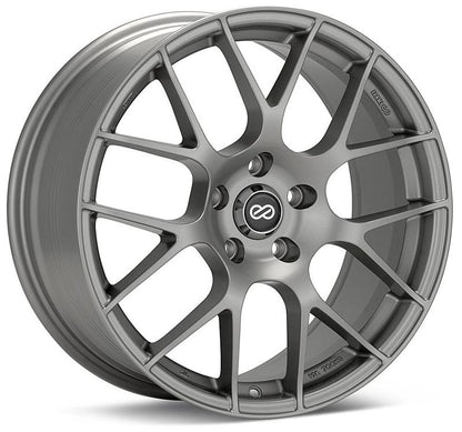 Enkei Raijin 19x9.5 35mm Offset 5x120 Bolt Pattern 72.6 Hub Bore Titanium Gray Wheel *Min Qty 60* - Graveyard Performance
