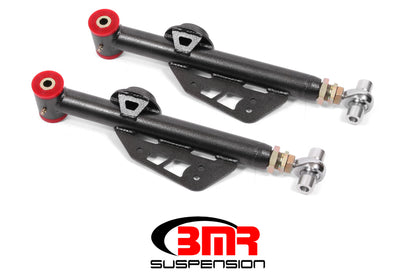 BMR 99-04 Ford Mustang Adj. Lower Control Arms Poly/Rod End Combo - Black Hammertone - Graveyard Performance