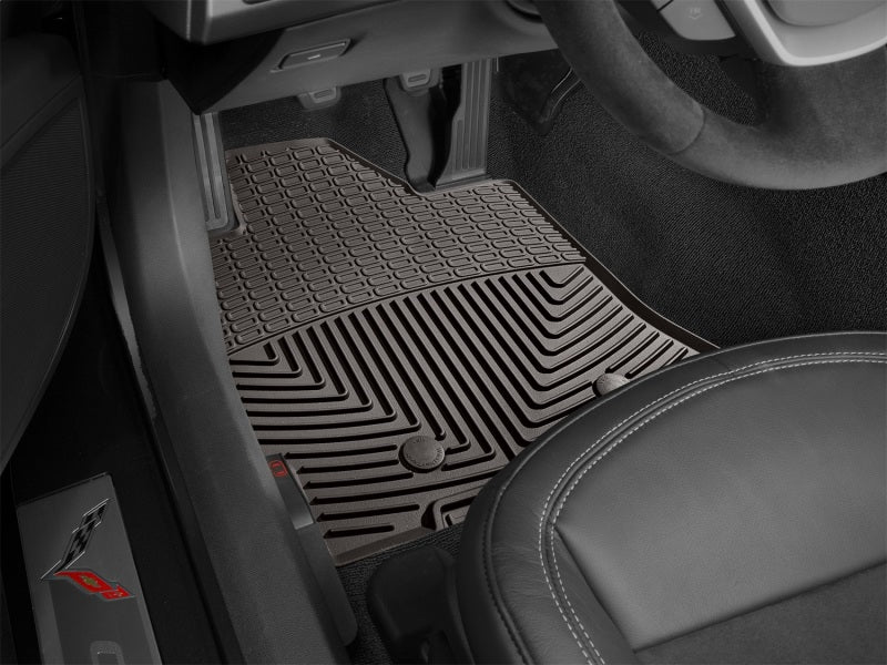 WeatherTech 2014+ Chevrolet Corvette Front Rubber Mats - Cocoa - Graveyard Performance