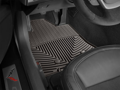 WeatherTech 2014+ Chevrolet Corvette Front Rubber Mats - Cocoa - Graveyard Performance